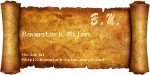 Baumstark Milán névjegykártya